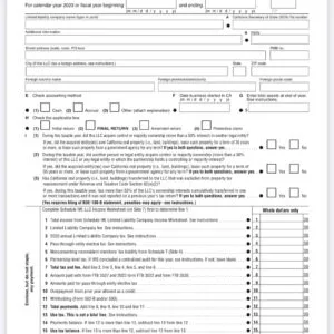 Form 568 – California LLC Return of Income