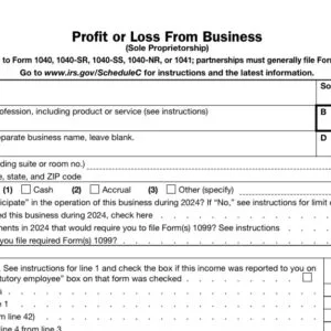 Schedule C – Profit or Loss from Business